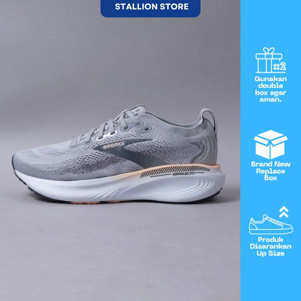 Sepatu Lari / Sepatu Running / BRKS ADRENALINE GTS 25 - GREY PEACH
