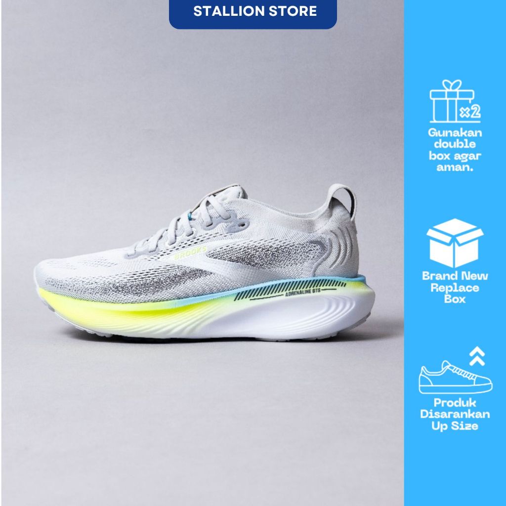 Sepatu Lari / Sepatu Running / BRKS ADRENALINE GTS 25 - GREY GREEN GECKO
