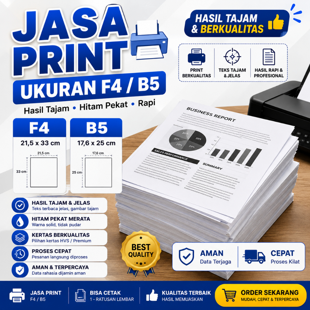 Jasa Print Warna F4 / B5