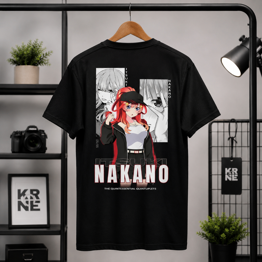 Kaos Anime Anime Gotoubun no Hanayome Itsuki Nakano Miku Nakano - T-Shirt Katun Combed 24s Unisex