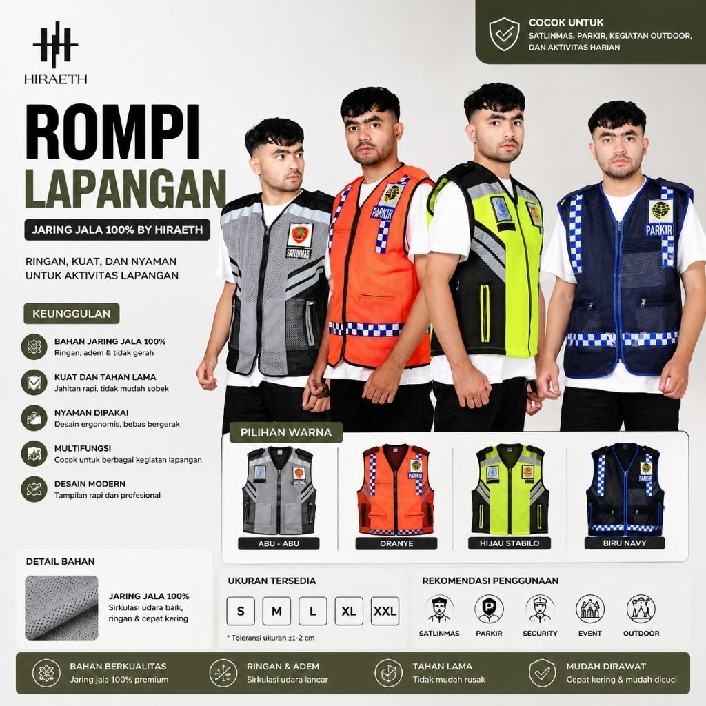 ROMPI PETUGAS PARKIR DISHUB OREN ROMPI LAPANGAN PARKIR ROMPI JARING PARKIR TERBARU