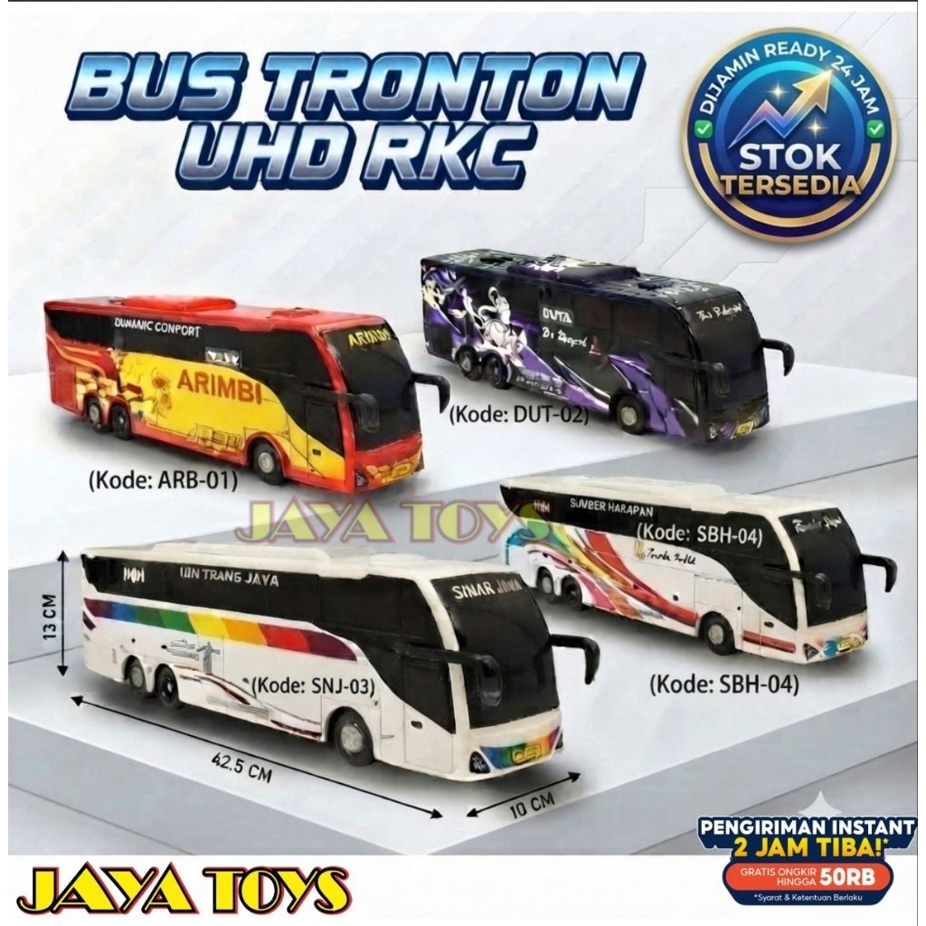 Mainan Bus Tronton UHD RKC Skala Besar - Miniatur Bus Pariwisata Koleksi
