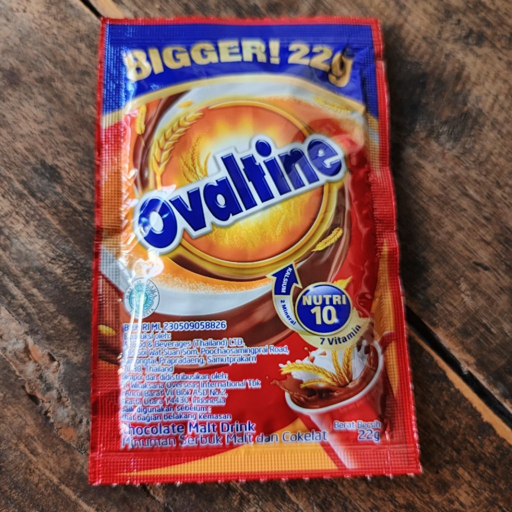 Ovaltine Chocolate Malt Drink 1renceng Isi 10 Sachet@22gr / Ovaltine Sachet
