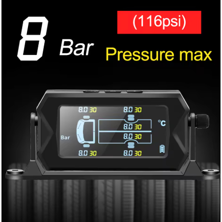 FF TPMS Solar Wireless Monitor Tekanan Ban Mobil Truk RV dengan 4 6 Sensor Eksternal Waterproof