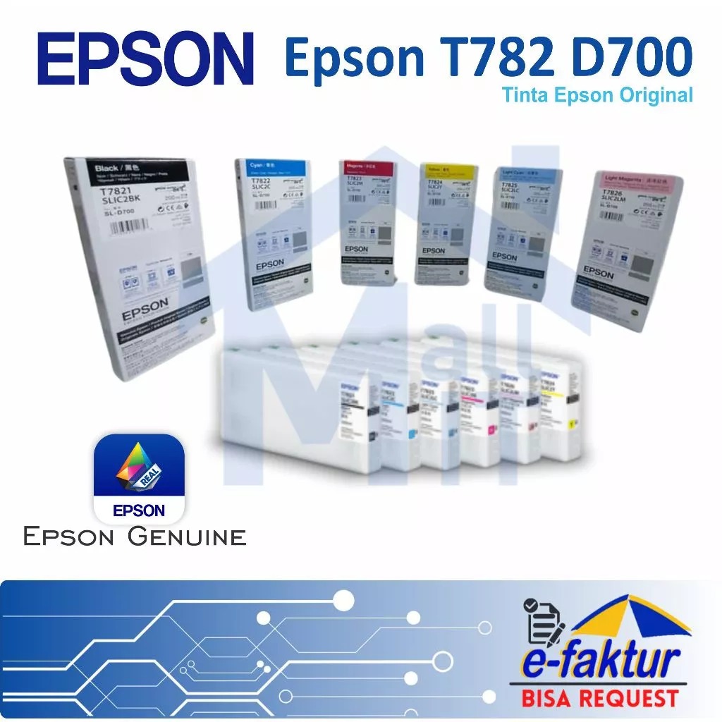 ORIGINAL EPSON Tinta Catrdige Epson Untuk Printer SURELAB SL-D700 D700 T782 T7821 T7822 T7823 T7824 