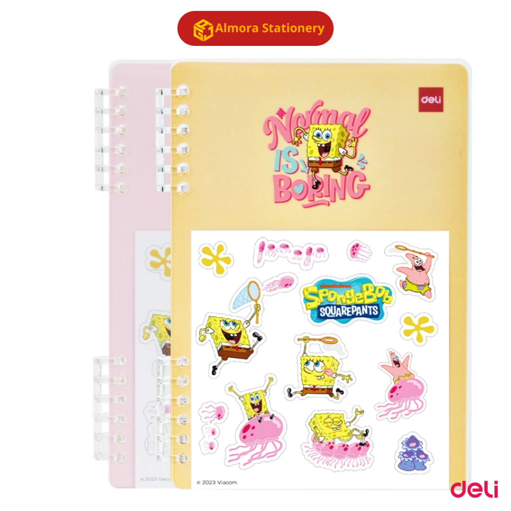 Notebook Deli SpongeBob A5 EN210 Buku Catatan Karakter Bonus Stiker SpongeBob untuk Sekolah