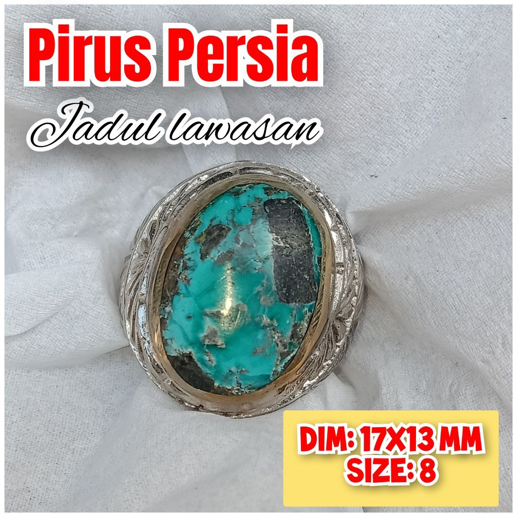 pirus Persia cincin batu akik asli pirus Persia siap pakai.08