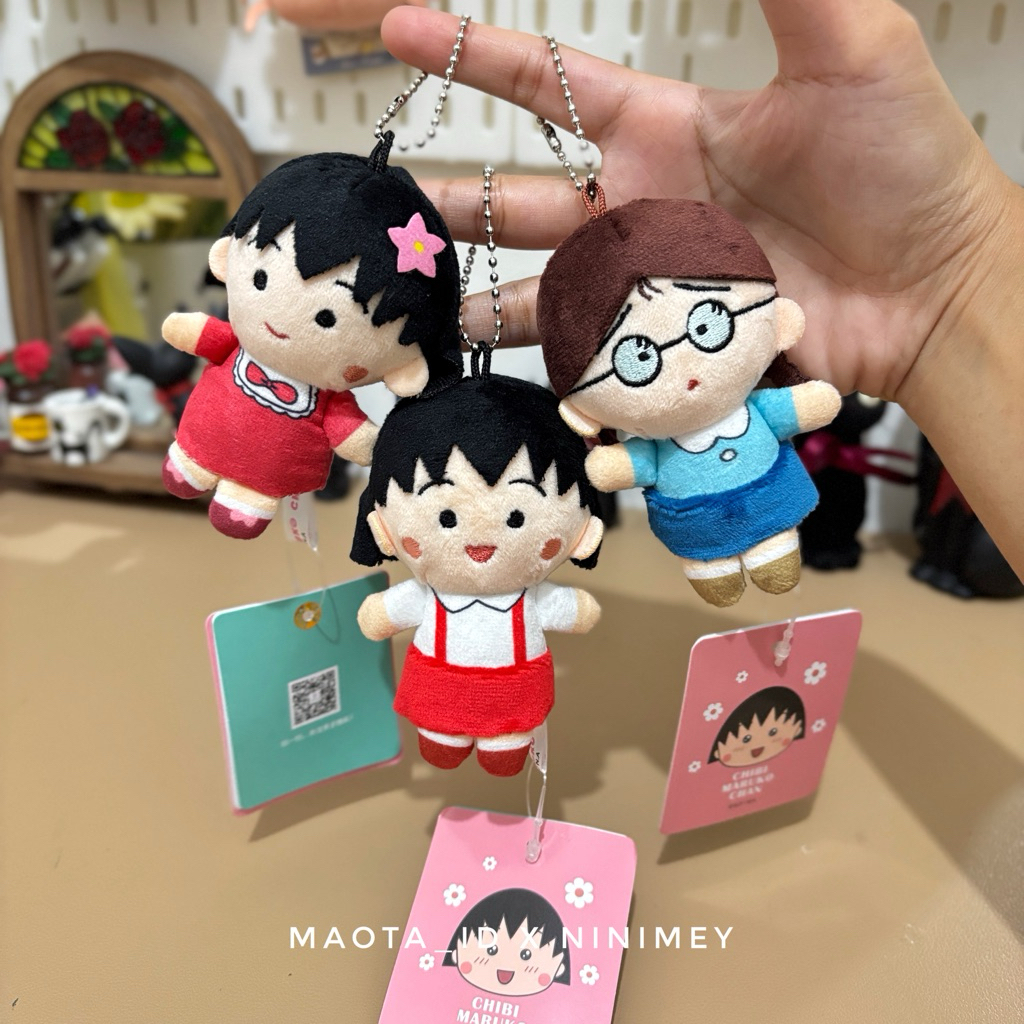 Gantungan Kunci Boneka Chibi Maruko Chan / Chibi Maruko Keychain Plush
