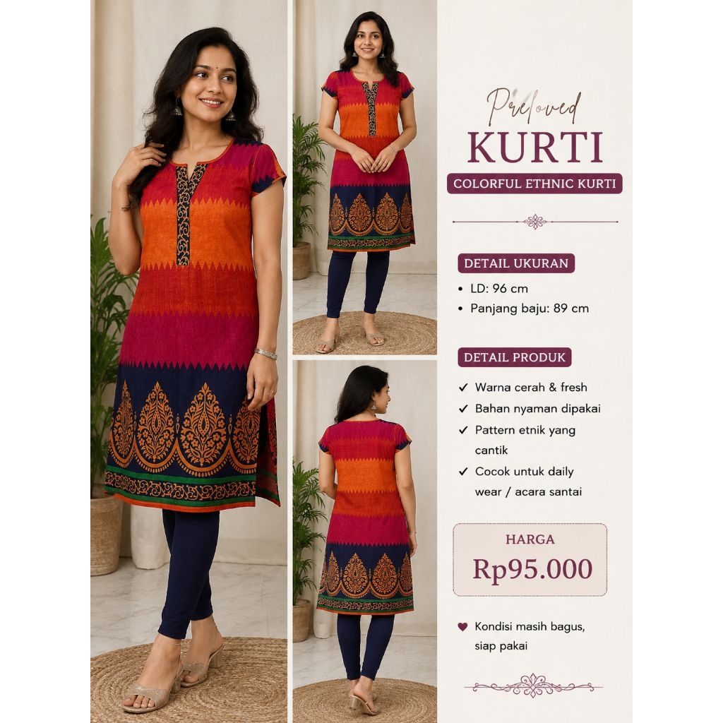 PRELOVED KURTI SINGLE - BAJU INDIA WANITA/ATASAN WANITA
