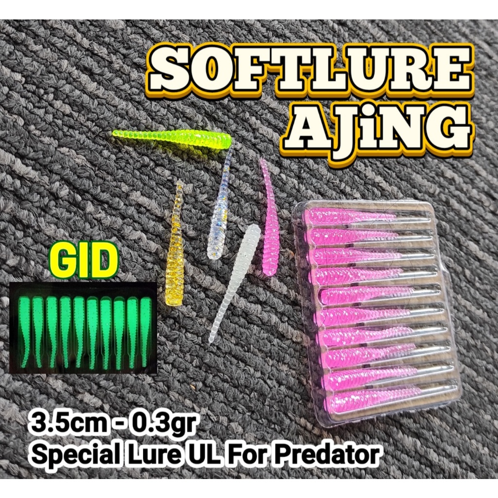 UMPAN SOFTLURE AJING 3.5CM 0.3GR ISI 10PCS UMPAN MANCING SOFTLURE AJING UMPAN CASTING UL