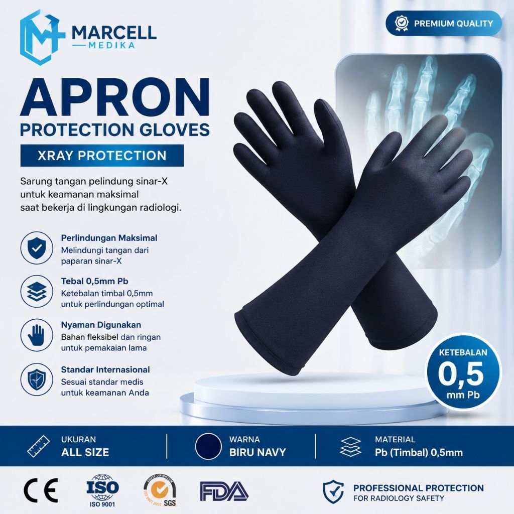 APRON LEAD GLOVES XRAY 0,5mm / APRON SARUNG TANGAN XRAY 0,5mm