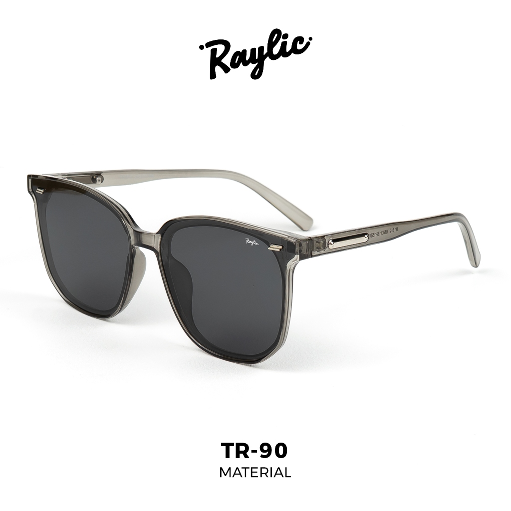 RAYLIC Kacamata Hitam Kotak Fashion Pria Wanita Model Oversize Sunglasses Polarized UV Protection TR