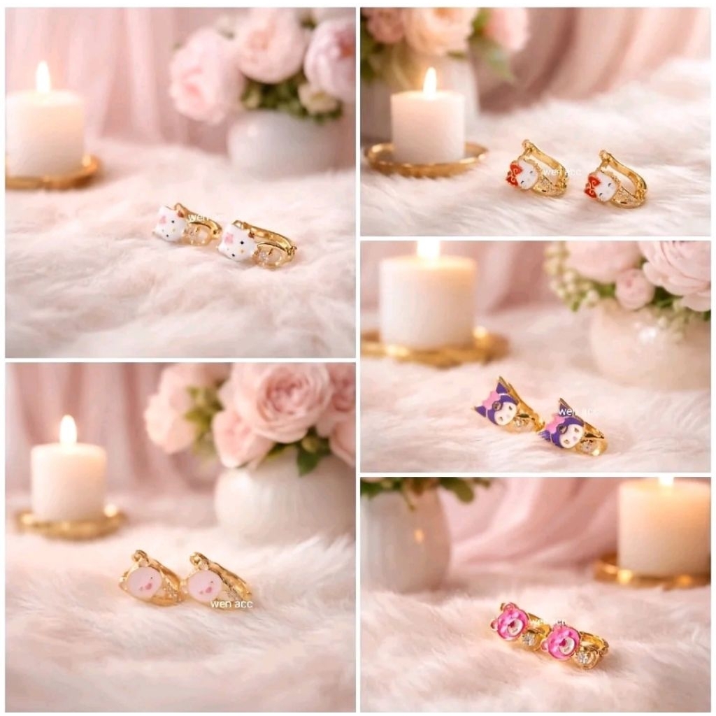 Anting Tusuk Xuping Anak Lapis Emas Anting Emas Karakter Lucu Imut