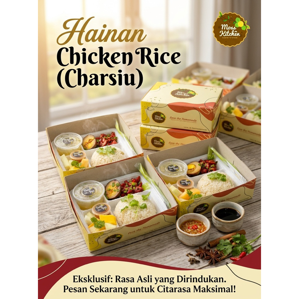 HAINAN CHICKEN RICE (CHARSIU) Nasi Box
