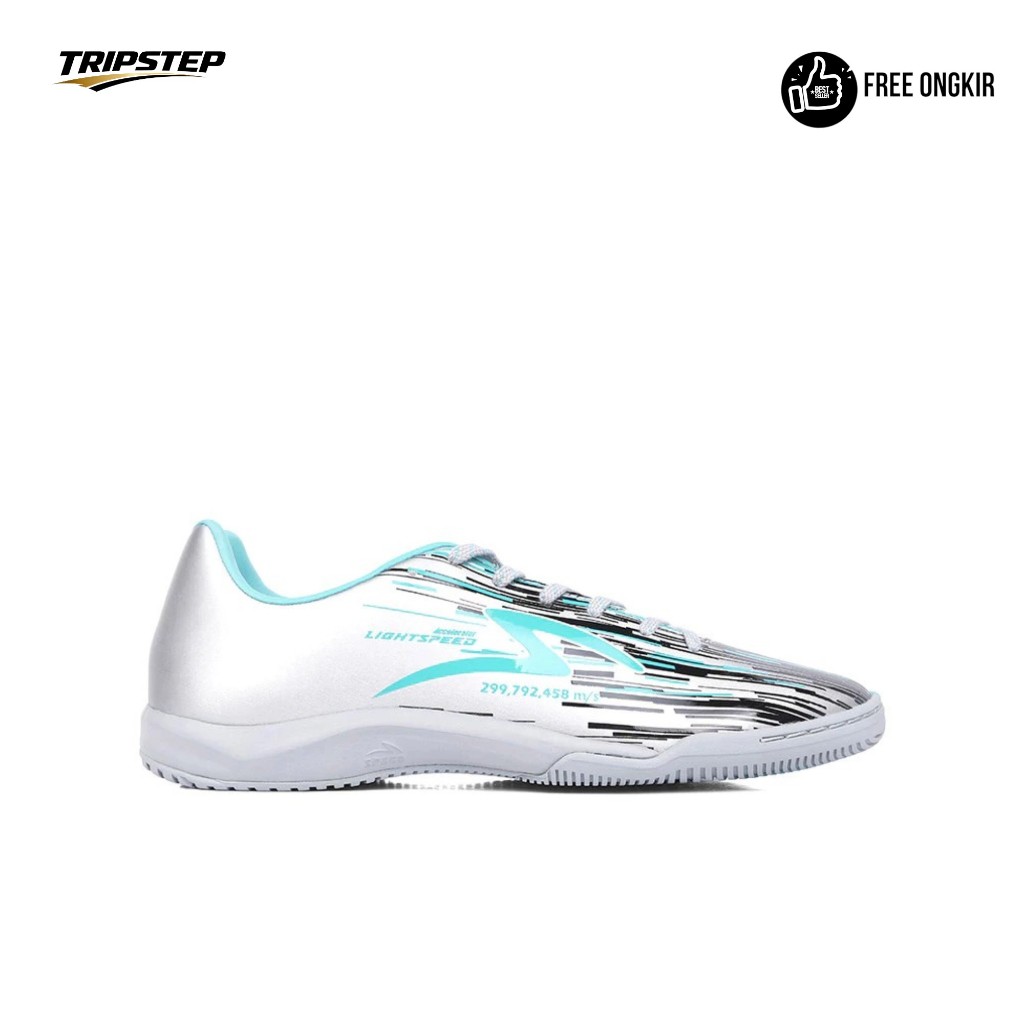 SPECS SEPATU FUTSAL LIGHTSPEED REBORN ACCELERATOR IN SILVER/BLACK/AQUA