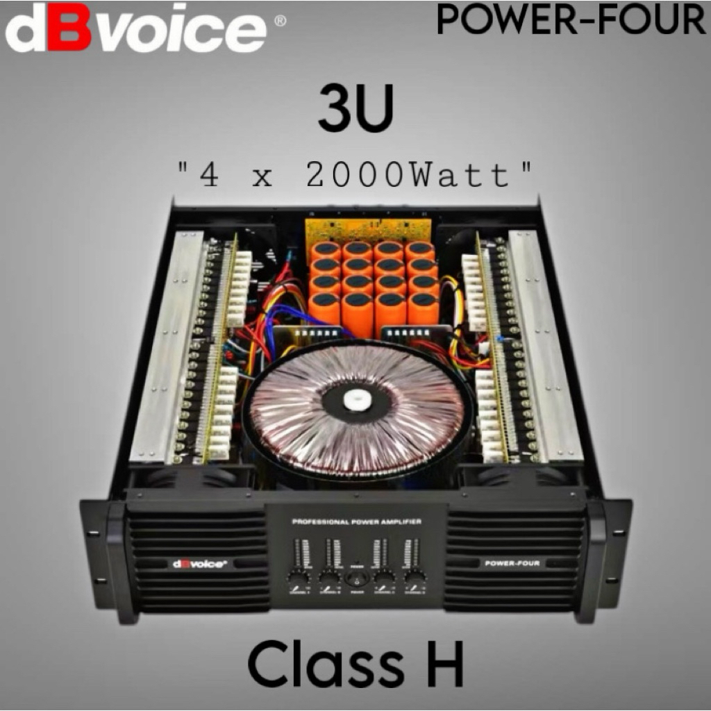 Power dB Voice POWER FOUR Original Product 4 Channel 2000Watt Class H Amplifier dBvoice PowerFour
