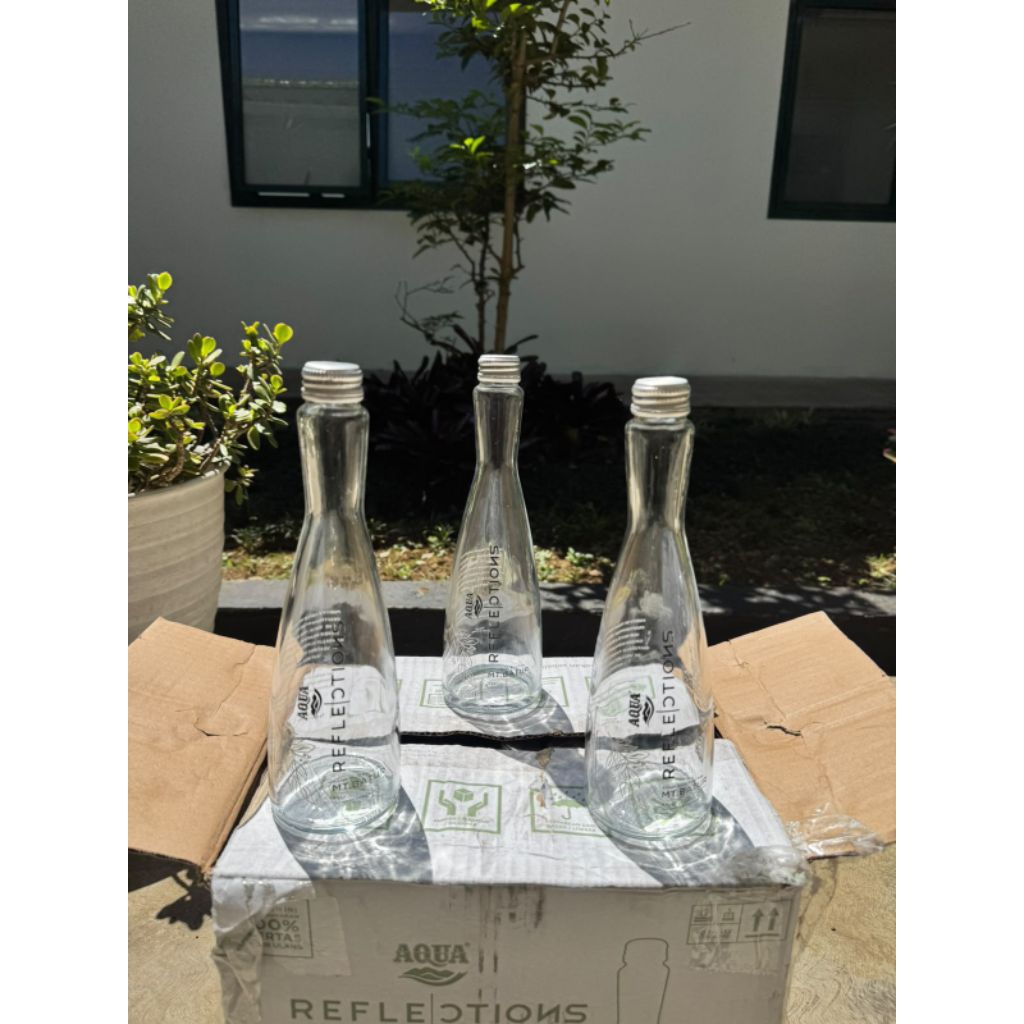 Botol Aqua Reflection 380ml botol kosong botol kaca botol bekas