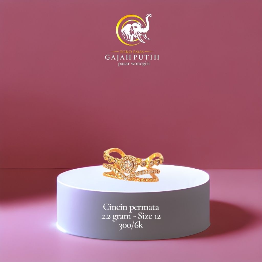 Cincin emas permata 2.2 gram
