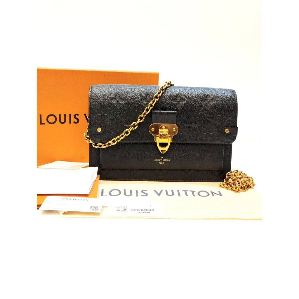 (PRELOVED) Louis Vuitton Vavin Chain Wallet Empreinte Noir 2022 Chip