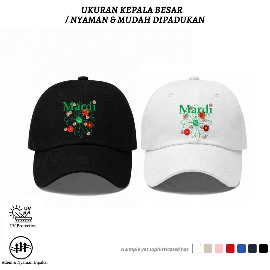 New Topi Mardi Mercredi Flower Topi Fruschia Blossom Mirror Baseball Cap Korea Wanita Pria Unisex Te