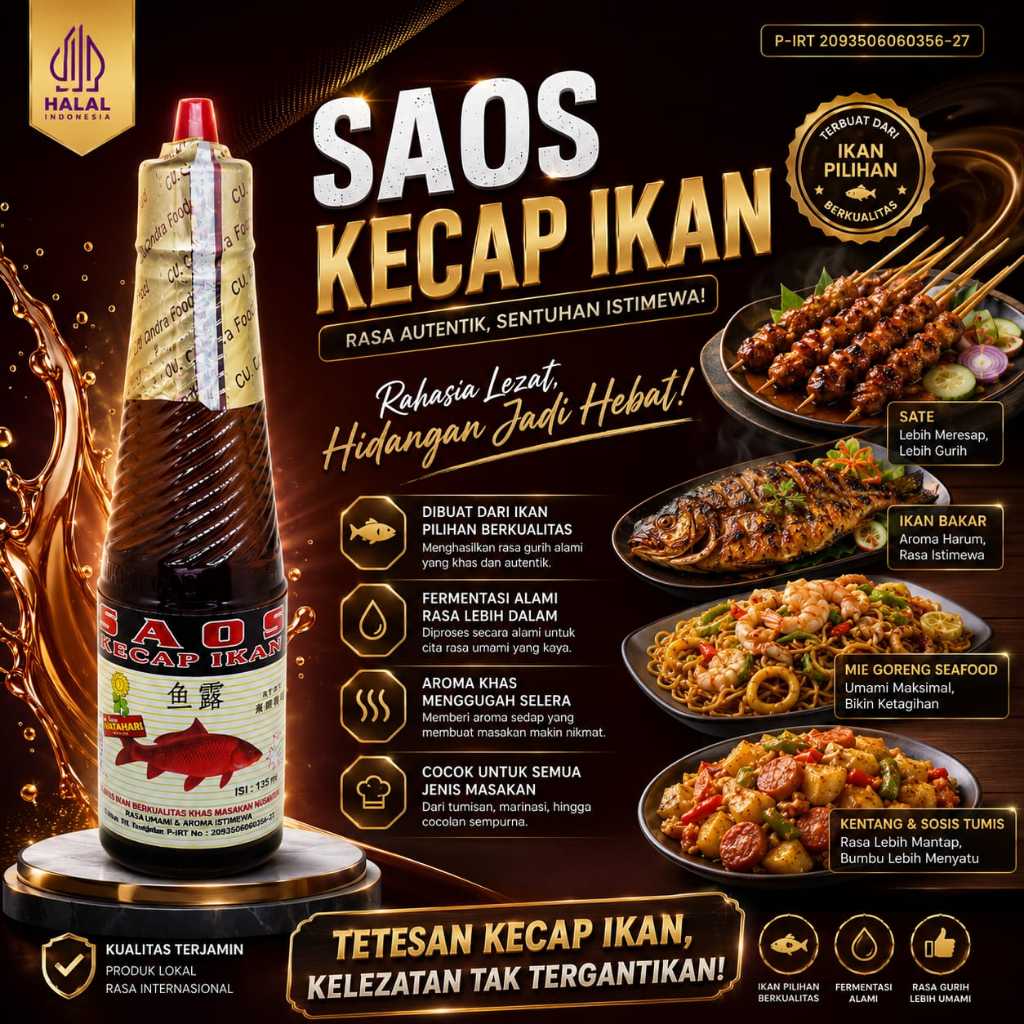 Kecap Ikan Premium 135ML Cap Bunga Matahari Halal