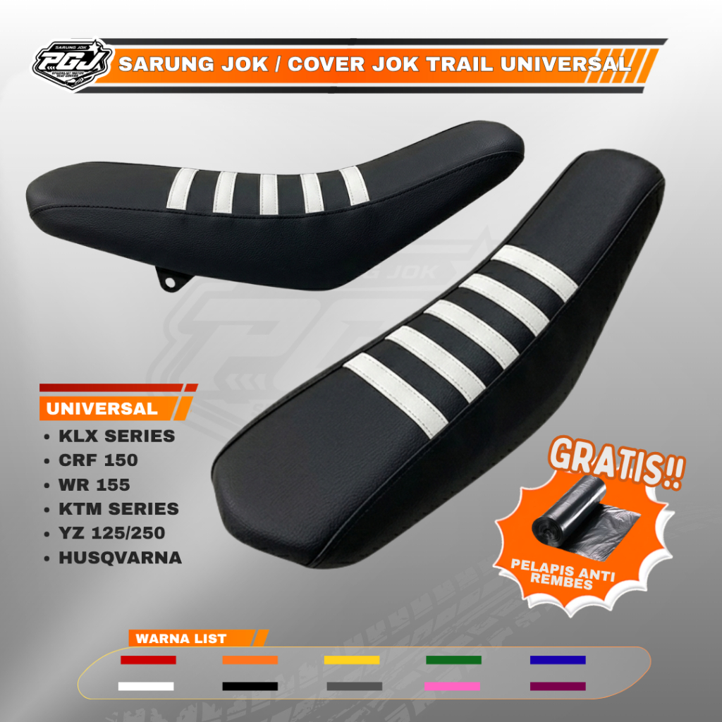[COD] C Sarung Kulit Jok Cover Hitam SUPERMOTO TRAIL GTX Sarung Bungkus Jok CRF KLX GORDON Cover Sea