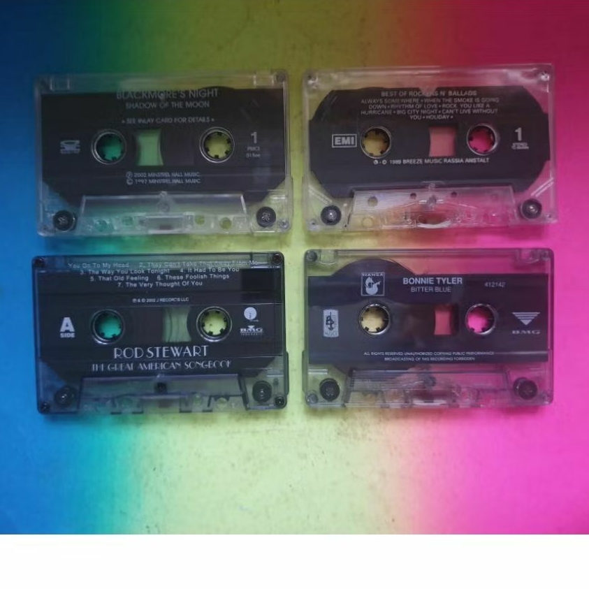 kaset BLACKMORE'S night SCORPIONS rod STEWARTS bonnie TYLER tanpa COVER bagus MULUS