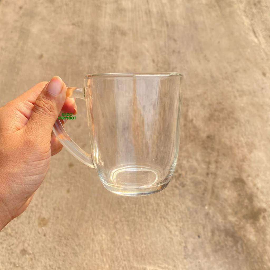 Gelas Kopi Gagang - Gelas Kopi Minimalis - Cangkir Kopi B3 Polos - Gelas Gagang Gelas Kopi Cangkir T