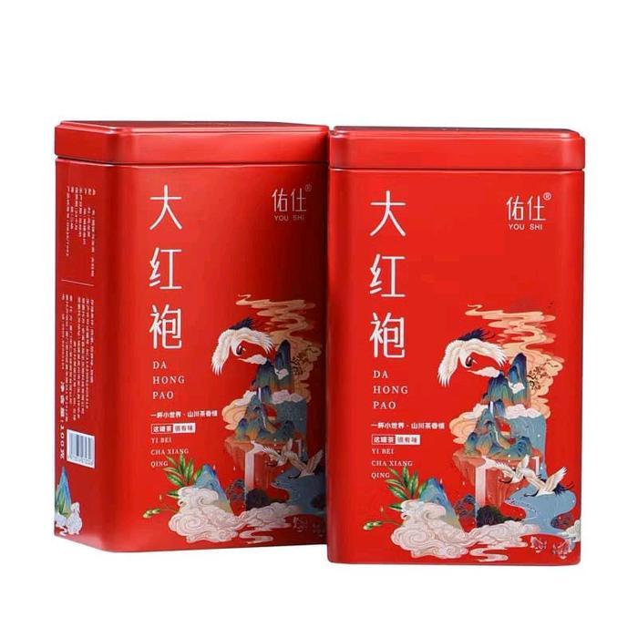 Teh Cina Da Hong Pao Teh Hitam Best Chinese Tea Black Tea Gift Box - 100 gram kaleng