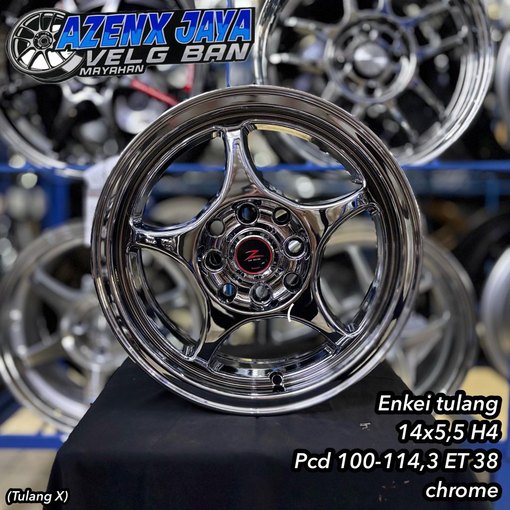 velg mobil enkei tulang R14 chrome