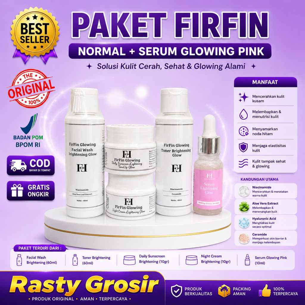 FIRFIN GLOWING + SERUM GLOWING UNTUK WAJAH GLOWING