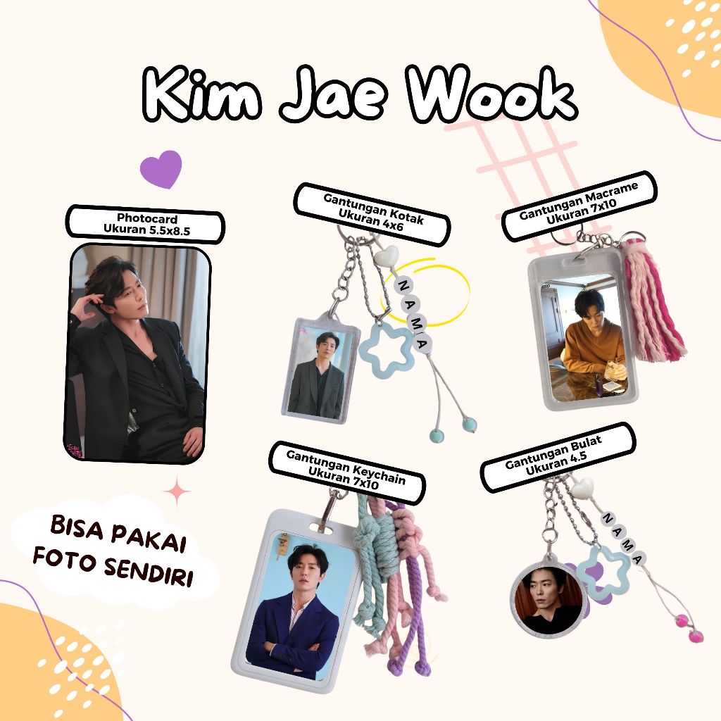 KIM JAE WOOK I PHOTOCARD I PHOTOSRTIP I GANTUNGAN KUNCI I KALENDER I DRAKOR I DRACIN I DRAMASHORT
