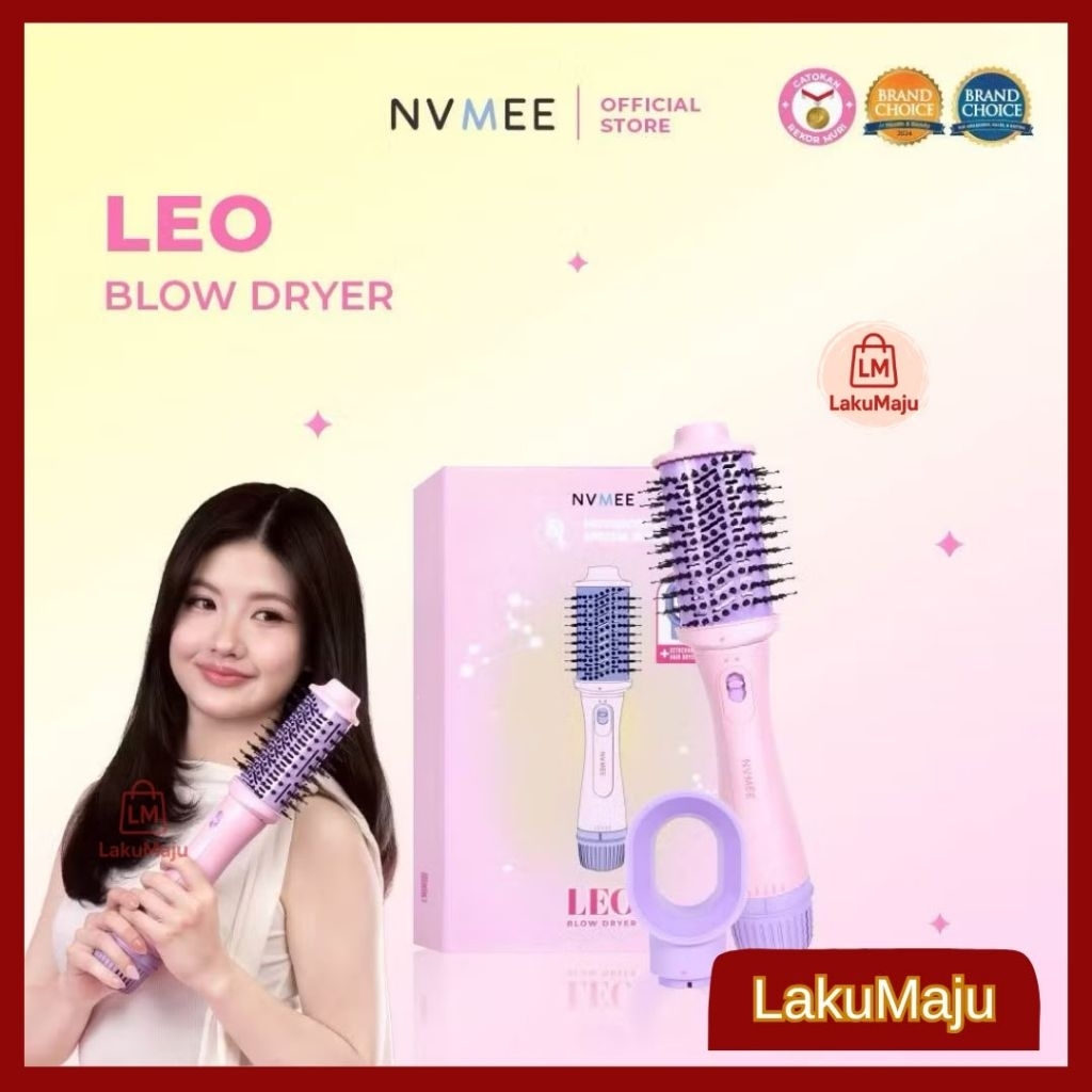 Nvmee Leo Blow Dryer Sisir Blowdryer Pengering Rambut 2in1
