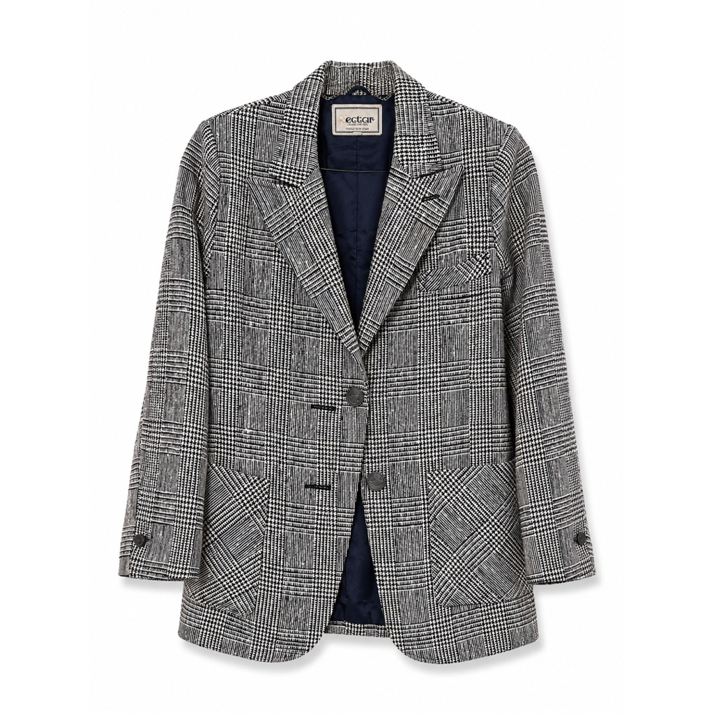 Blazer Jas Tweed  Berpuring Elegant