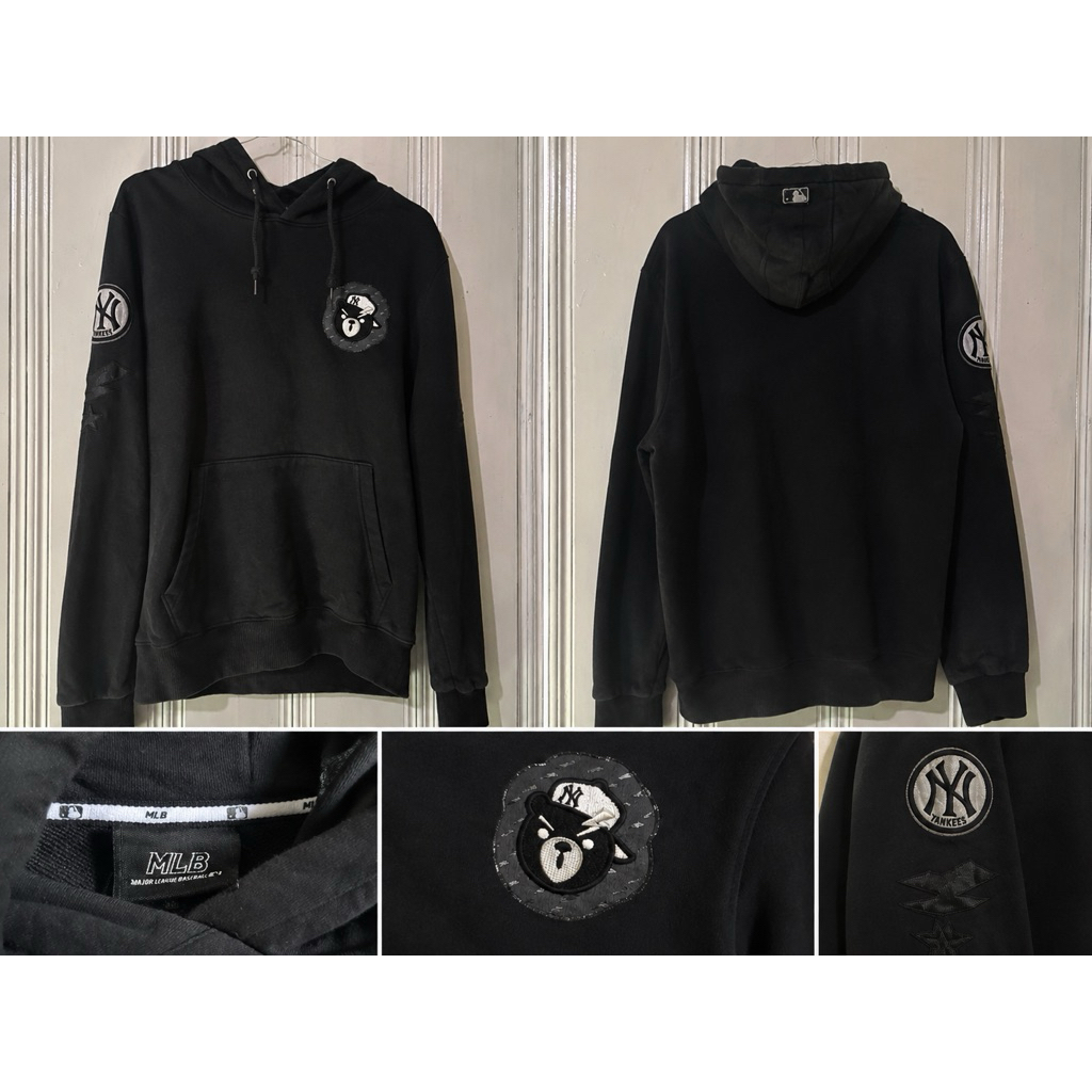Hoodie MLB New York Yankees Hitam Preloved Size 85 (XS)