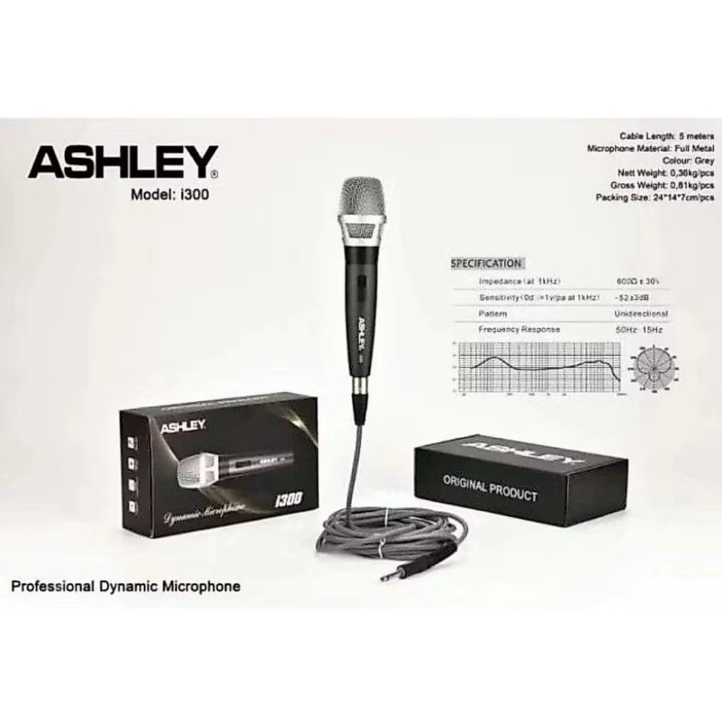 Mic Kabel Ashley i300 Original, Mic Dynamic Ashley Original