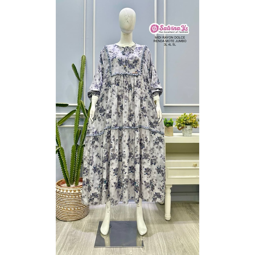Salvina Midi rayon vischose renda bawah (JUMBO3L&4L) SALE