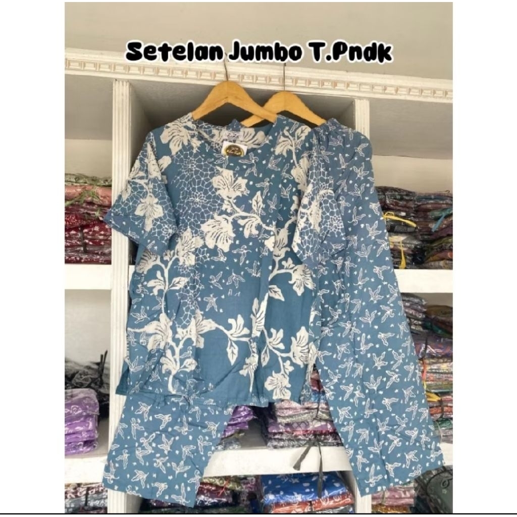 BATIK LUZA | SETELAN  JUMBO TANGAN PENDEK, CELANA PANJANG TIDAK BUSUI