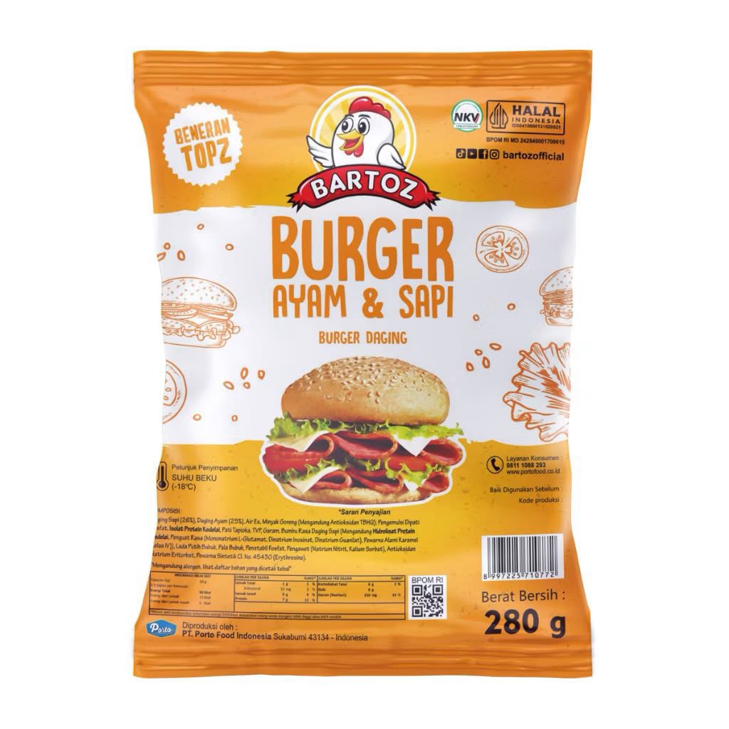 Bartoz berger ayam dan sapi 280 gram
