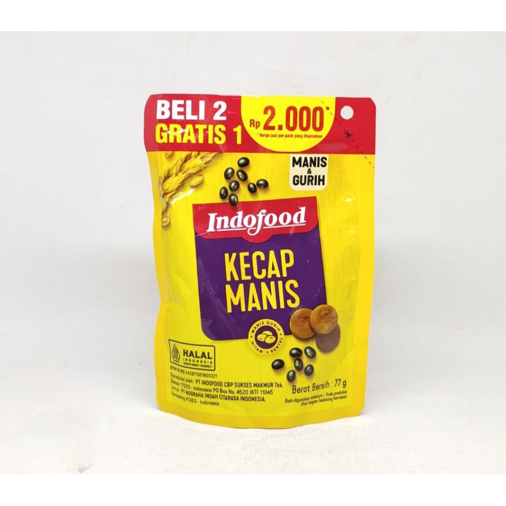 2pcs kecap Indofood kecap manis kemasan 2000 77gr