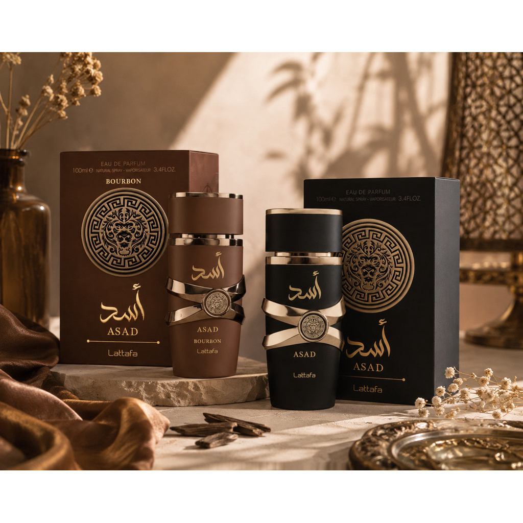 READY LATTAFA ASAD & LATTAFA BOURBON EDP ORIGINAL 100ml