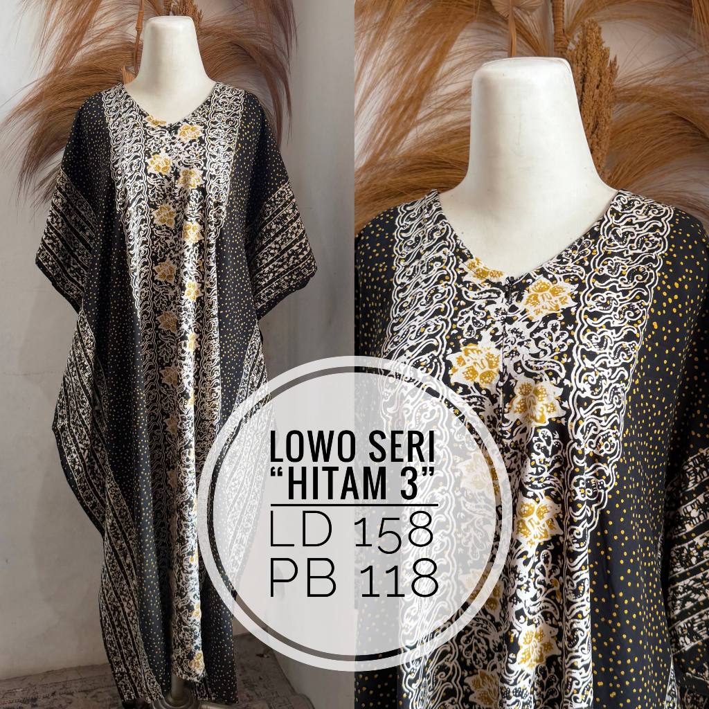 [KHUSUS HITAM] Daster Batik Cap Pekalongan Lowo Kalong Kelelawar Jumbo Super Adem Premium Busui Frie