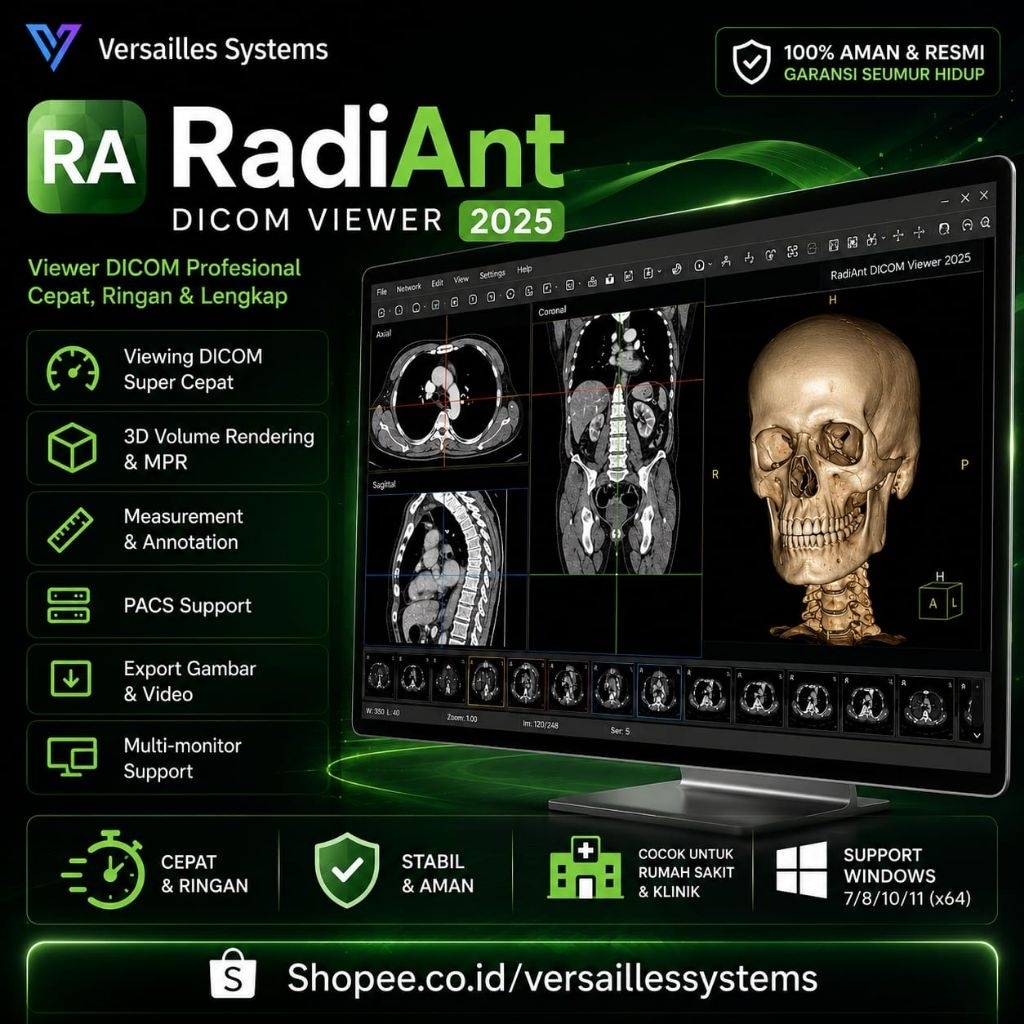 RadiAnt DICOM Viewer 2025 Full Version – Software Viewer CT Scan MRI X-Ray Profesional