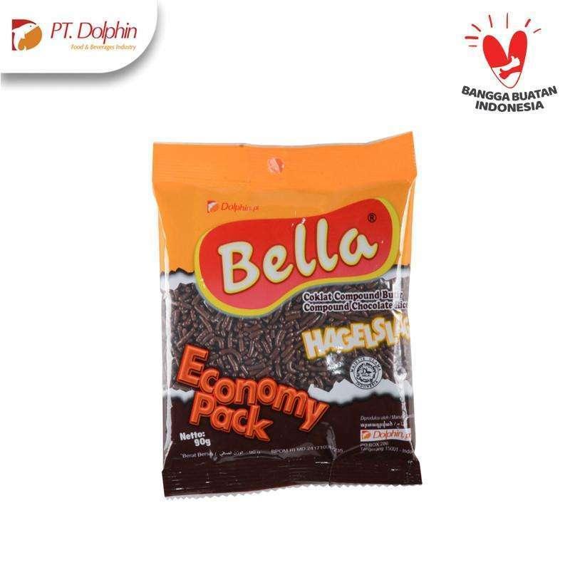 bella hagelslag 90gr, bella meses coklat, meses bella, hagelslag coklat, chocolate rice, meses cokel