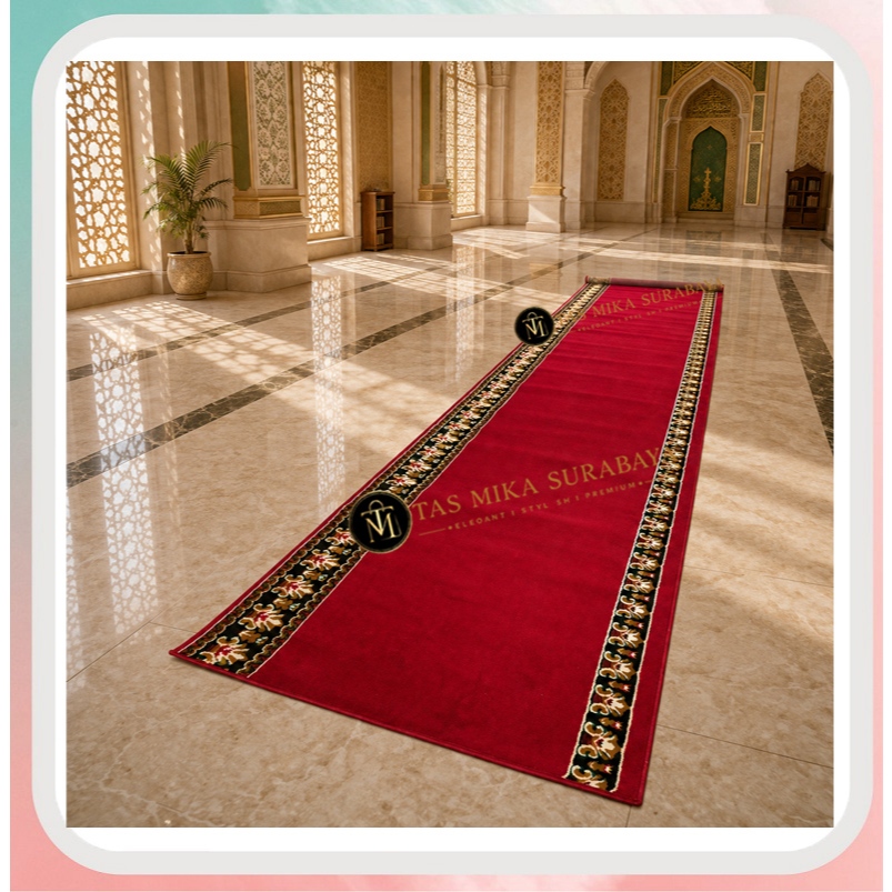 Karpet Sajadah Masjid Polos Merah Bahan Tebal dan Empuk | Mudah Dibersihkan | tasmikasurabaya