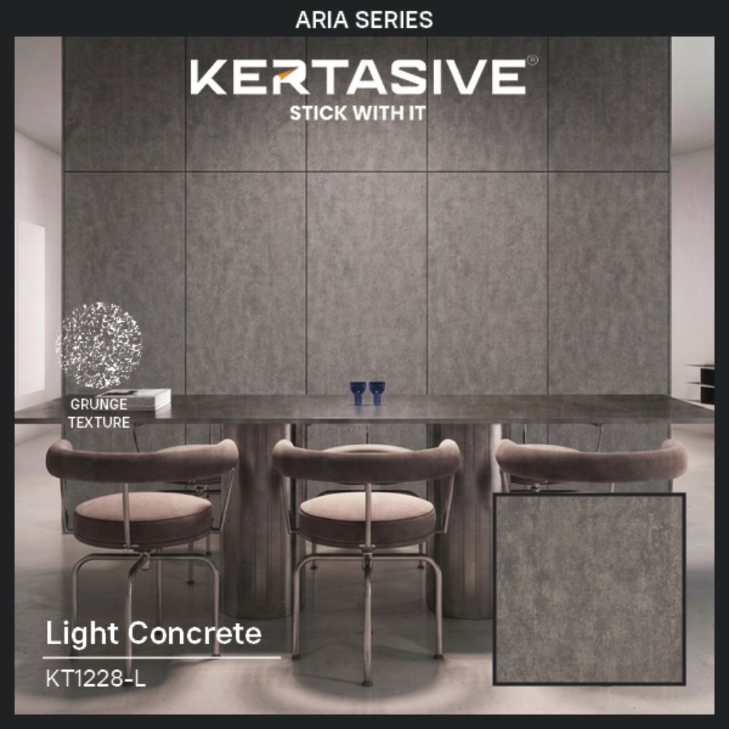 LIGHT CONCRETE - KERTASIVE Motif Beton PVC Interior Film / Stiker Pelapis Furniture