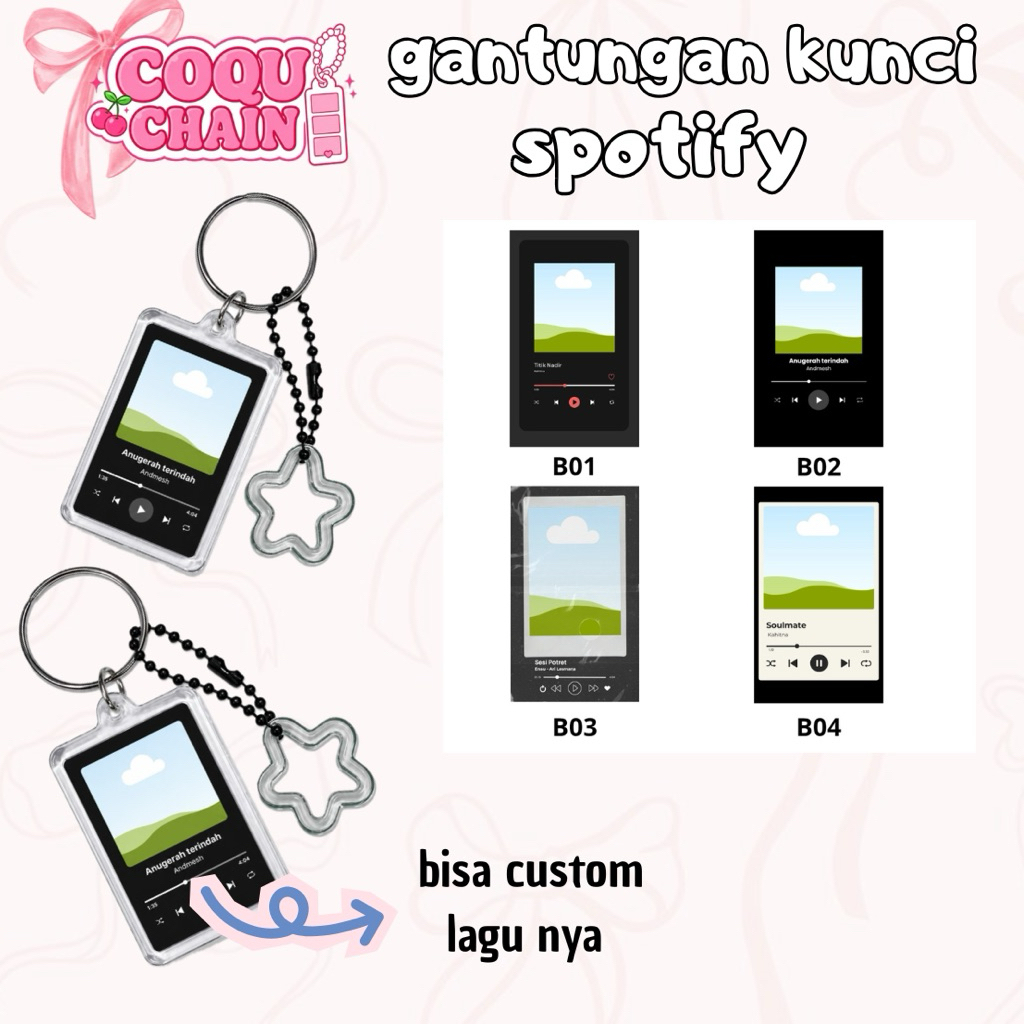 GANTUNGAN KUNCI CUSTOM SPOTIFY | KEYCHAIN SPOTIFY