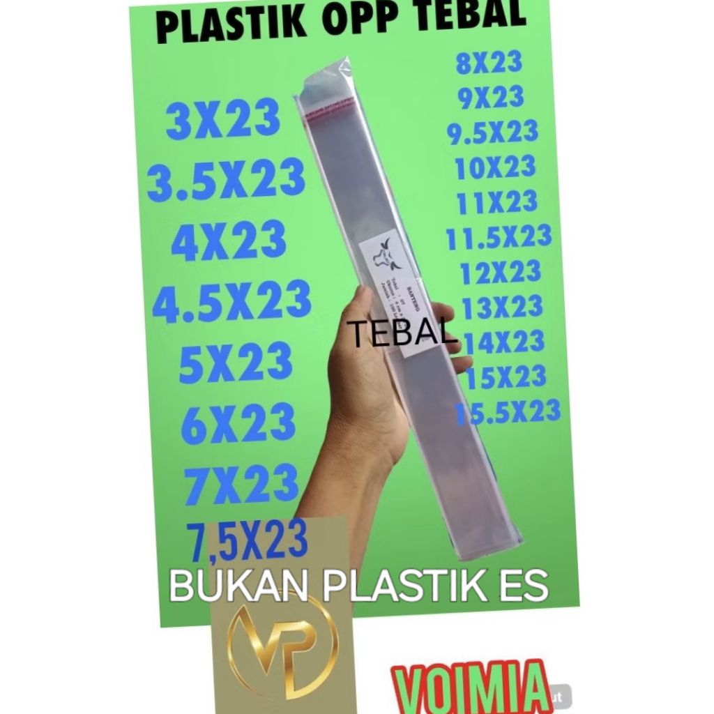 Plastik Opp 3x23 3,5x23 4x23 4,5x23 5x23 6x23 7x23 7,5x23 8x23 9x23 10x23 11x23 11,5x23 12x23 13x23 