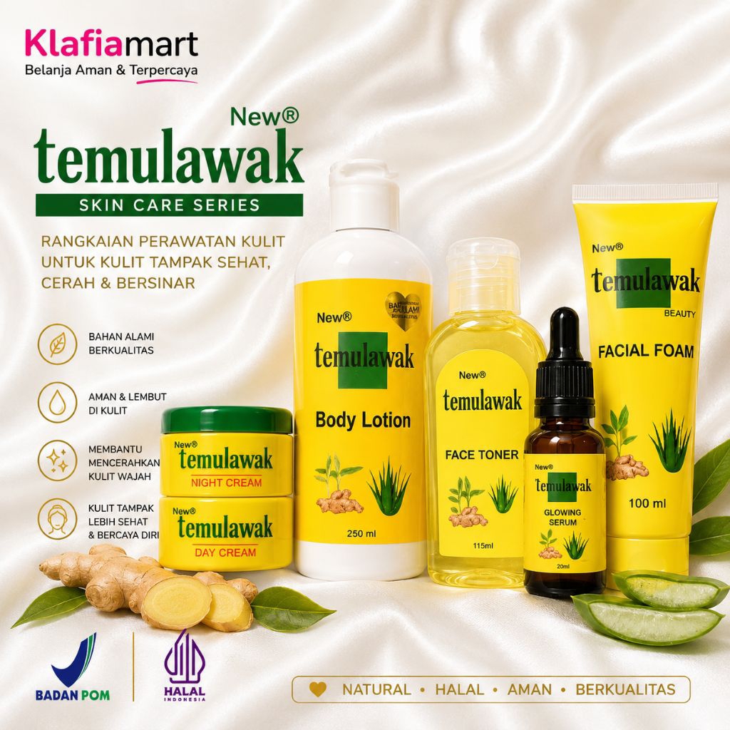 Perawatan Kulit Wajah Temulawak NewR Cream Toner Serum Facial Foam by Herlina Indah | BPOM Halal