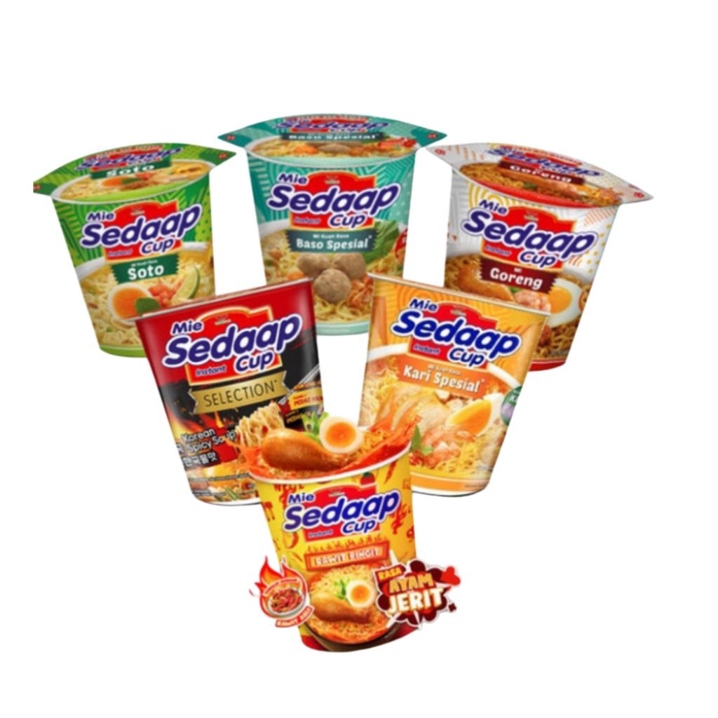 Mie Sedap All Varian 79gr/Pop mie Sedap/Mie Sedap Cup